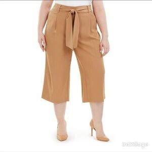 NWT Alfani Tan Culottes Wide Leg Crop Pants Size 14